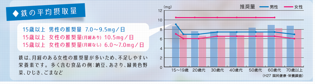 鉄の平均摂取量