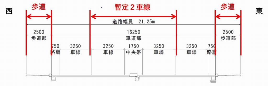 暫定２車線（中央）