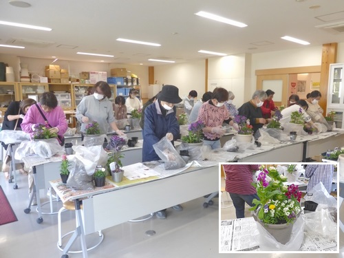 春に向けた寄せ植え教室