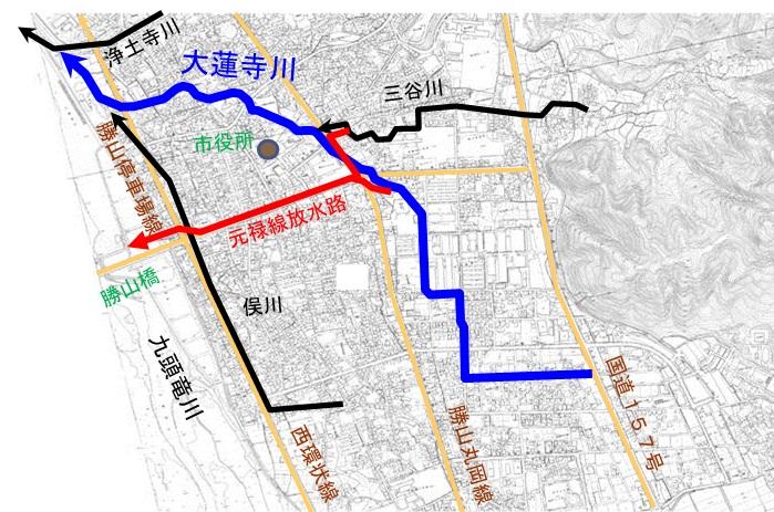 放水路位置図