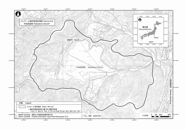 中池見湿地区域図