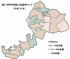 市町村別転入超過率マップ